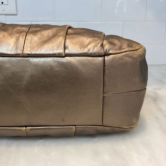 Coach Maggie Madison Metallic Leather Hobo Shoulder Bag HTF - Picture 7 of 16